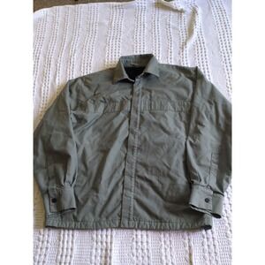 GR 10K WR Polartec Overshirt Work Jacket Italy Made Sz Small Snap Green Luxury